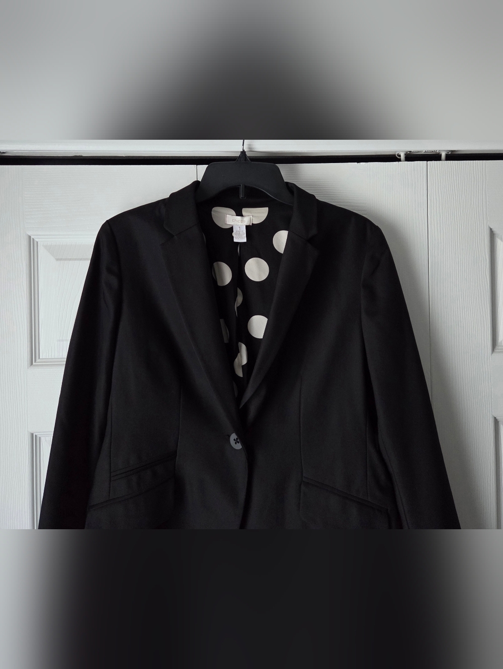 Chico's Black Single-Button Women's Blazer. Chico's Size 1 US Size M/8 - Picture 4 of 11